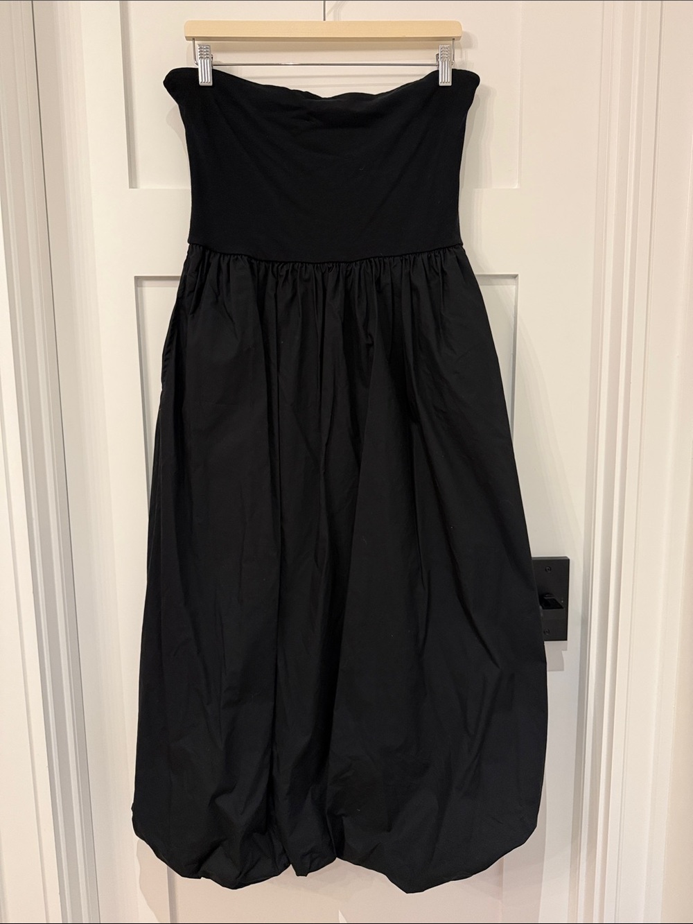 Sincerely Jules Black Strapless Balloon-Hem Dress